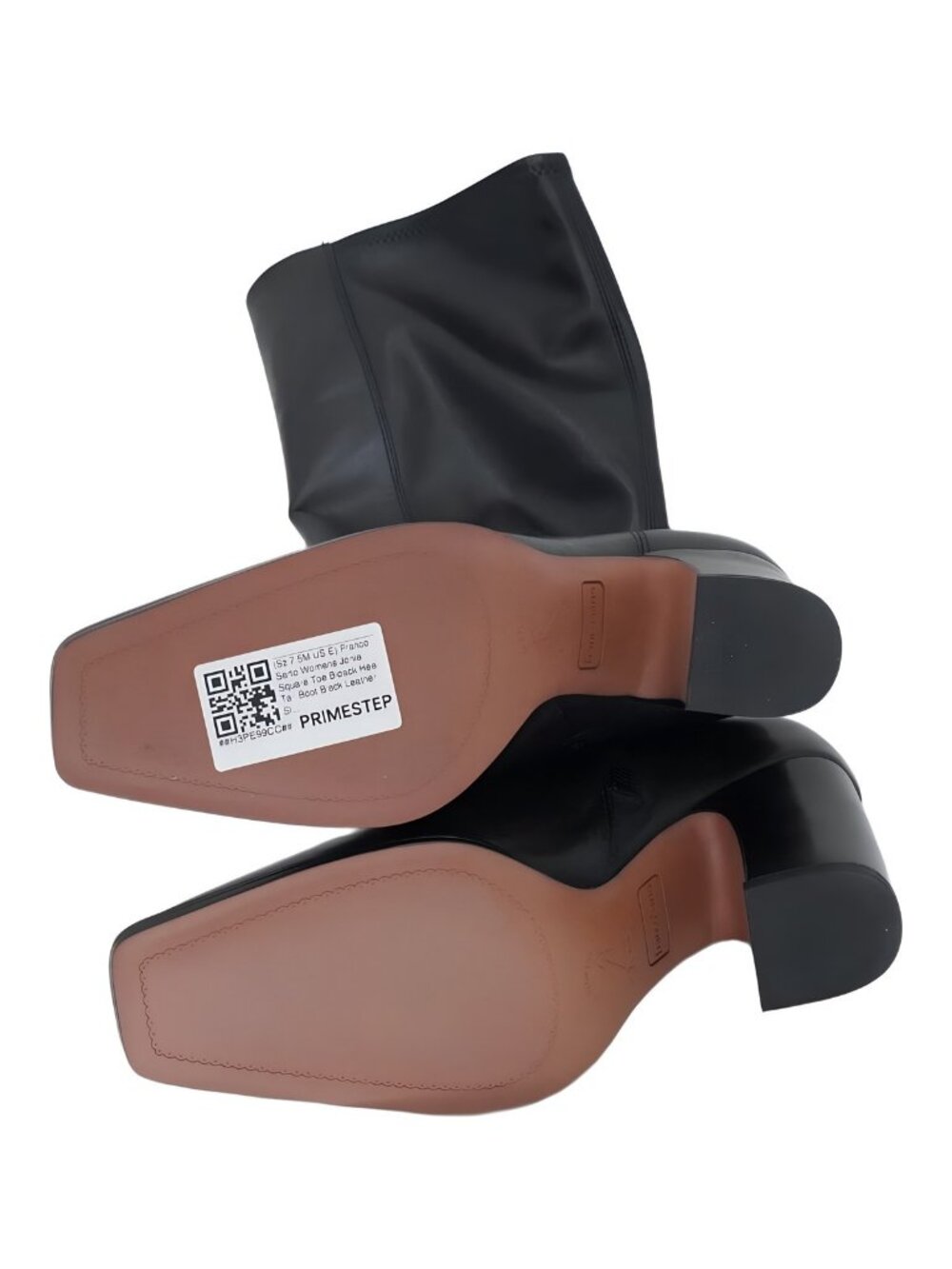 Franco Sarto Jonie Tall Square Toe Block Heel Boots Black US 7.5M EU 38 - Picture 6 of 6